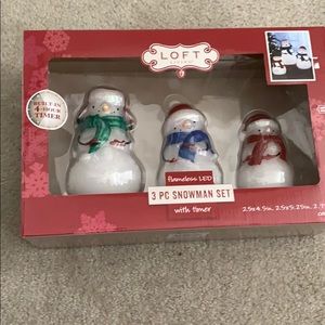Flameless LED Snowman set